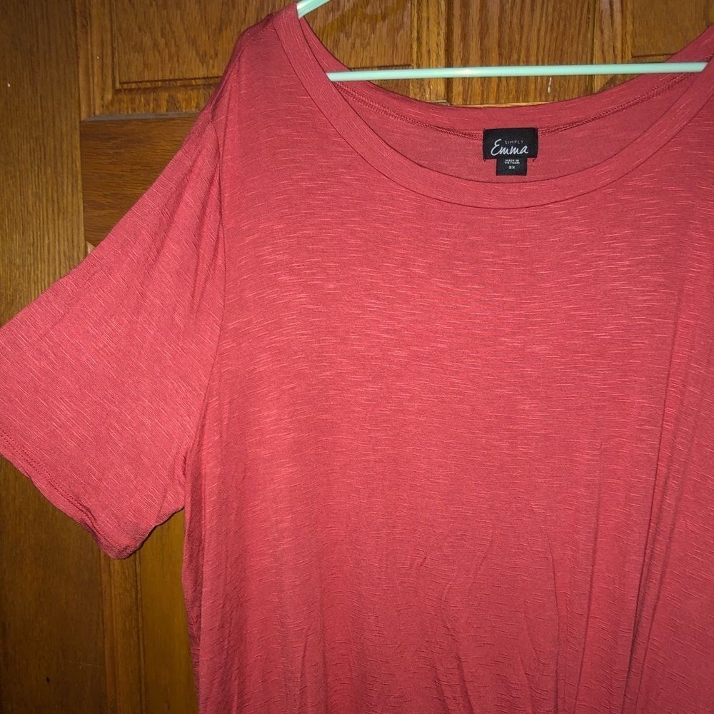 Scoop Neck Tie Tee Sz 2X & 3X - Picture 4 of 8
